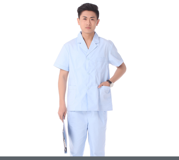 醫(yī)生工作服白大褂醫(yī)院后勤牙科門(mén)診男醫(yī)師藍(lán)小褂冬裝長(zhǎng)袖分體